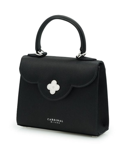 Load image into Gallery viewer, First Lady Diamond black satin handbag
