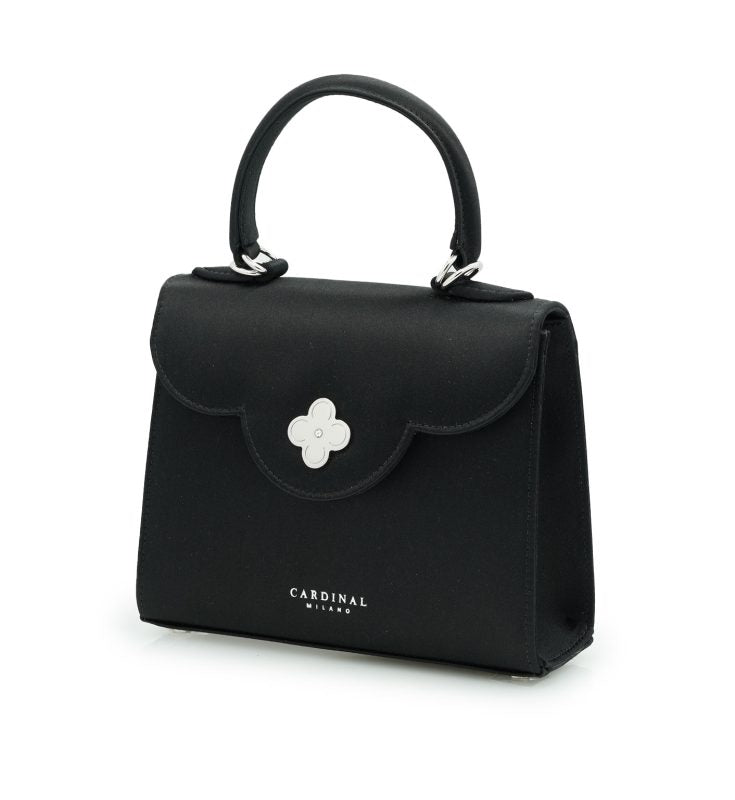 First Lady Diamond black satin handbag