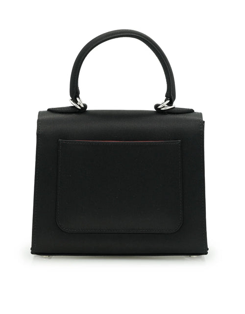 Load image into Gallery viewer, First Lady Diamond black satin handbag
