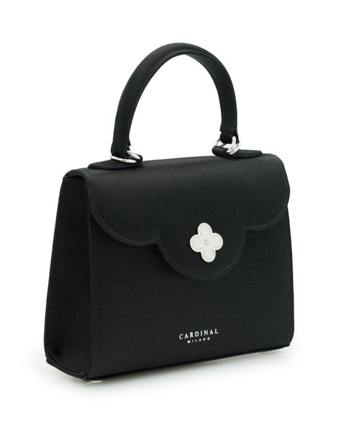 Load image into Gallery viewer, First Lady Diamond black satin handbag
