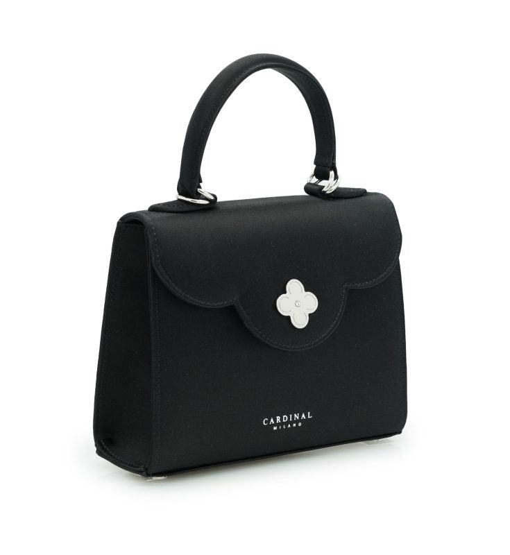 First Lady Diamond black satin handbag