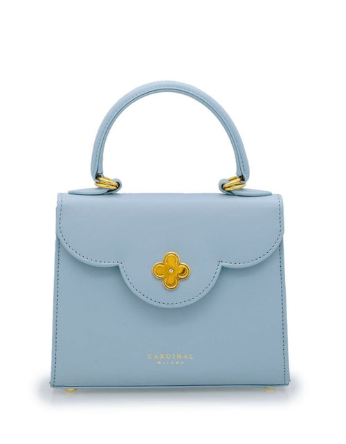 Load image into Gallery viewer, First Lady small diamond blue sky leather handbag
