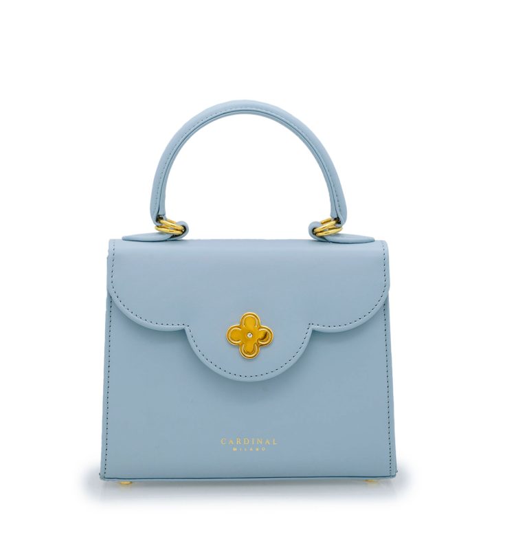 First Lady small diamond blue sky leather handbag