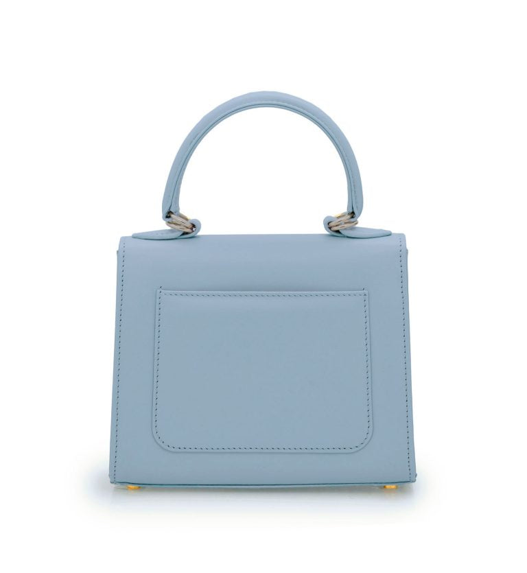 First Lady small diamond blue sky leather handbag
