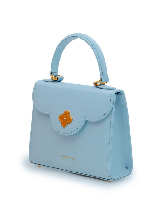 Load image into Gallery viewer, First Lady small diamond blue sky leather handbag
