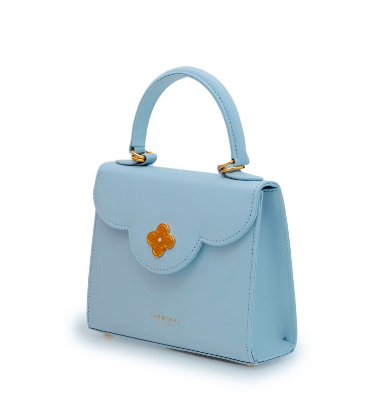 First Lady small diamond blue sky leather handbag