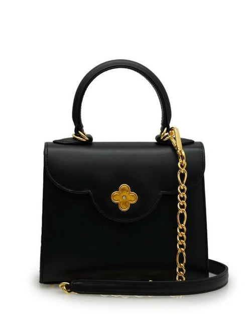 تحميل الصورة إلى عارض المعرض، حقيبة يد صغيرة من الجلد الأسود الماسي للسيدة الأولى
