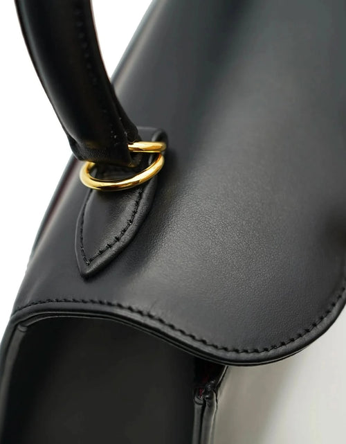 تحميل الصورة إلى عارض المعرض، حقيبة يد صغيرة من الجلد الأسود الماسي للسيدة الأولى
