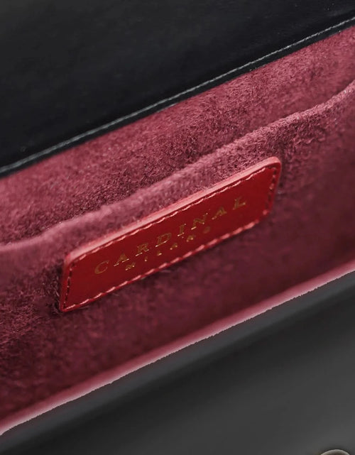 تحميل الصورة إلى عارض المعرض، حقيبة يد صغيرة من الجلد الأسود الماسي للسيدة الأولى
