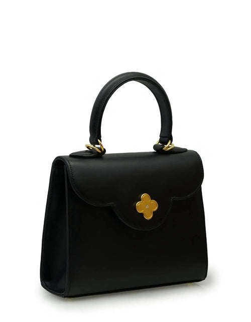 تحميل الصورة إلى عارض المعرض، حقيبة يد صغيرة من الجلد الأسود الماسي للسيدة الأولى
