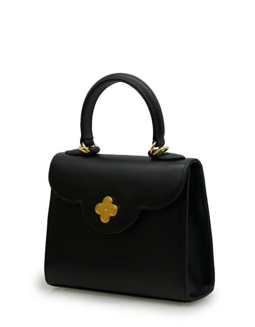 تحميل الصورة إلى عارض المعرض، حقيبة يد صغيرة من الجلد الأسود الماسي للسيدة الأولى
