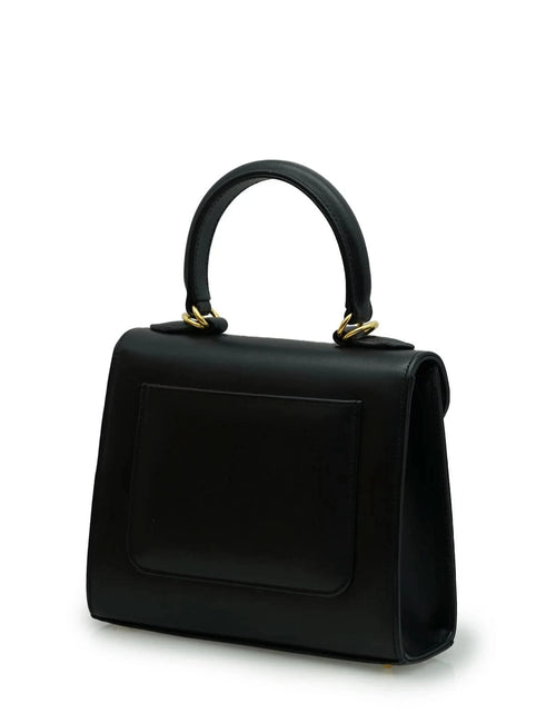 تحميل الصورة إلى عارض المعرض، حقيبة يد صغيرة من الجلد الأسود الماسي للسيدة الأولى
