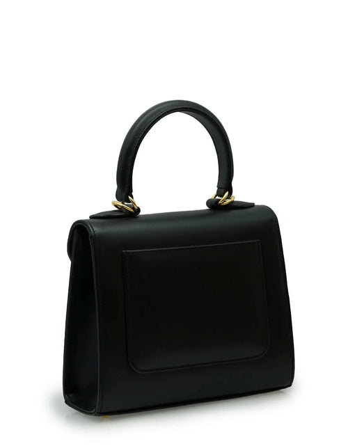 تحميل الصورة إلى عارض المعرض، حقيبة يد صغيرة من الجلد الأسود الماسي للسيدة الأولى
