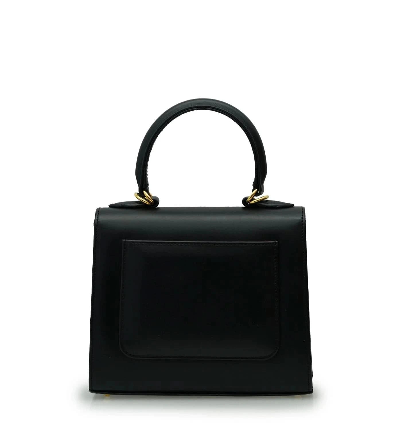 حقيبة يد صغيرة من الجلد الأسود الماسي للسيدة الأولى