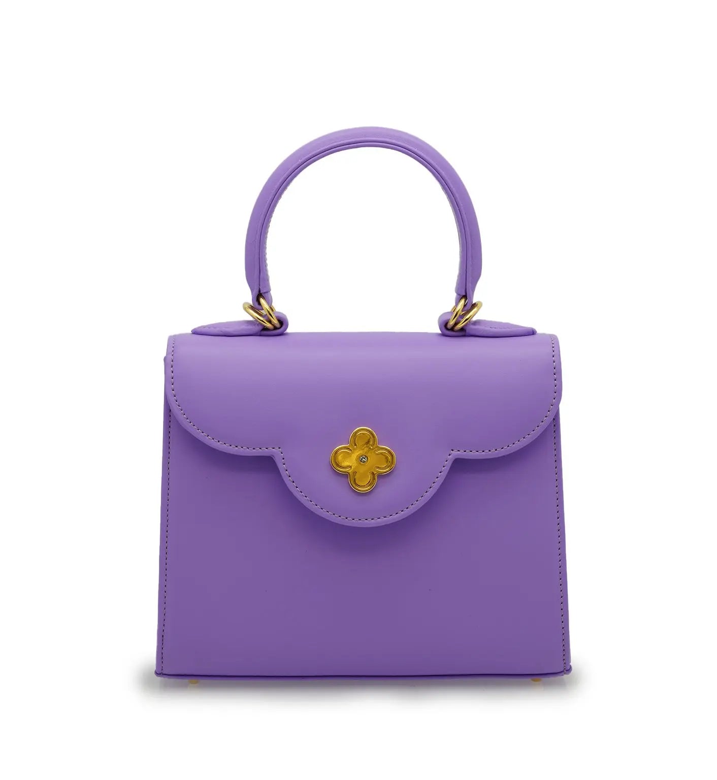 First Lady Small Malva Plain Calf Leather Handbag