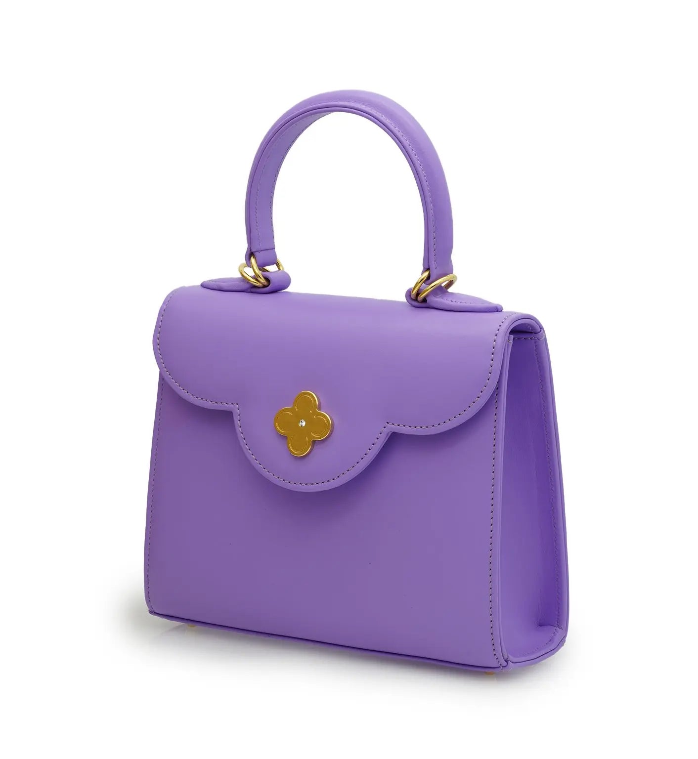 First Lady Small Malva Plain Calf Leather Handbag