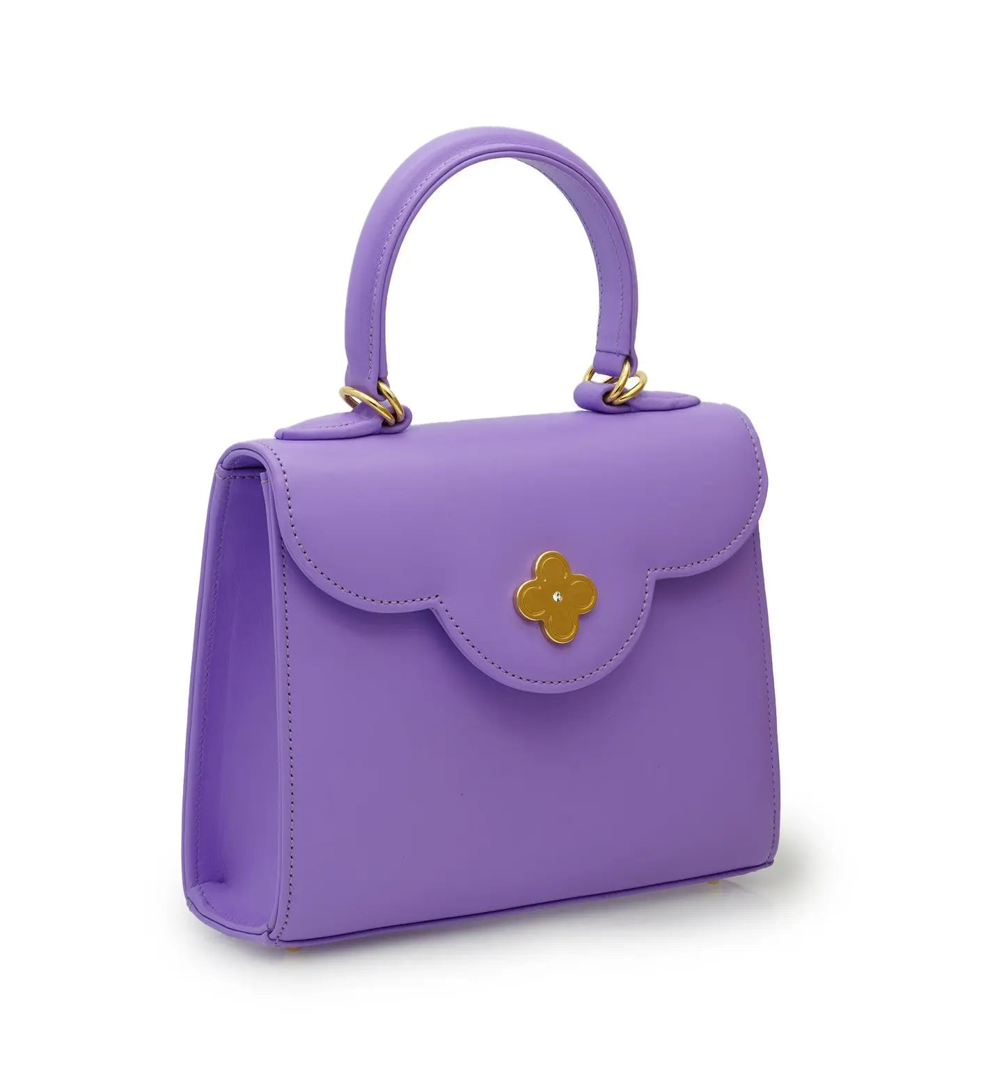 First Lady Small Malva Plain Calf Leather Handbag