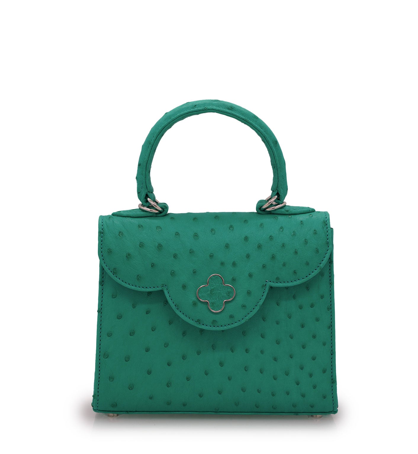 First Lady small Emerald ostrich leather handbag