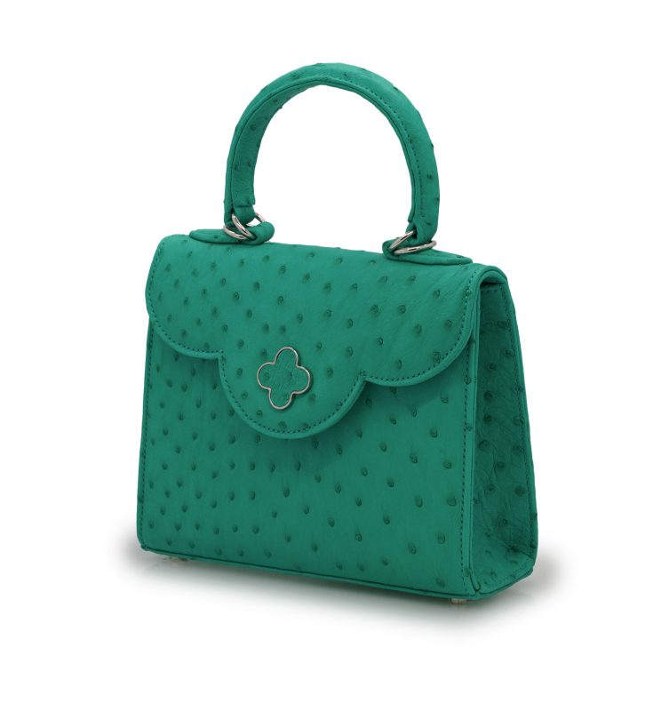 First Lady small Emerald ostrich leather handbag
