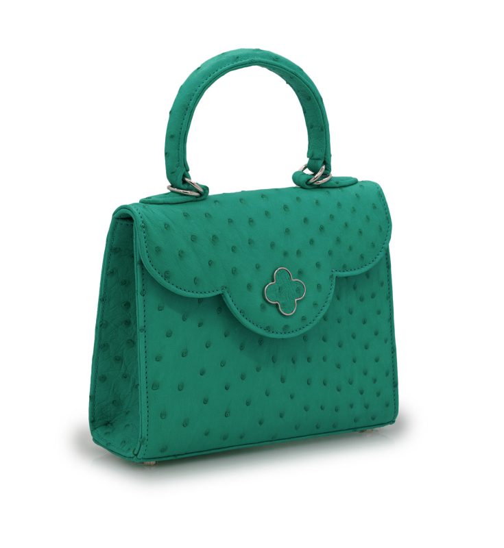 First Lady small Emerald ostrich leather handbag