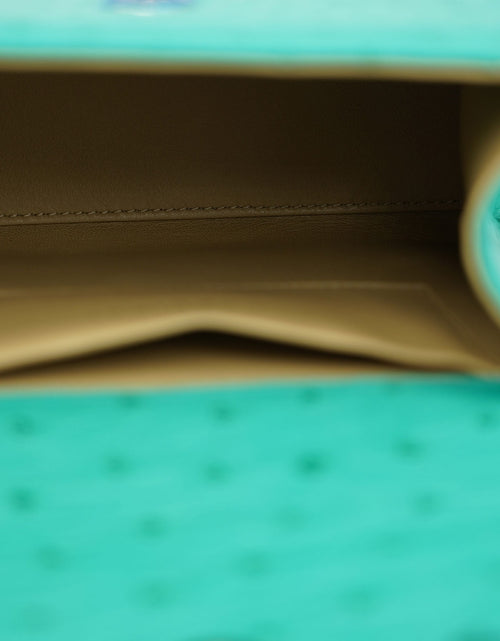 Load image into Gallery viewer, First Lady small Emerald ostrich leather handbag
