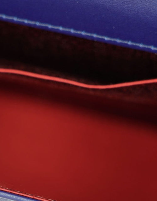 Load image into Gallery viewer, First Lady small diamond gold blue navy leather handbag
