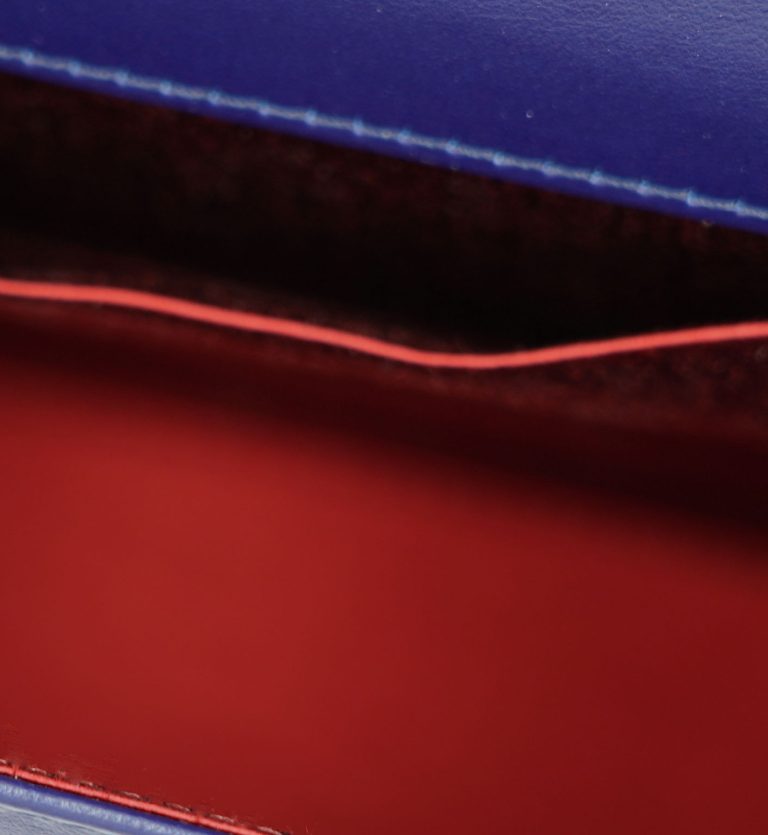 First Lady small diamond gold blue navy leather handbag
