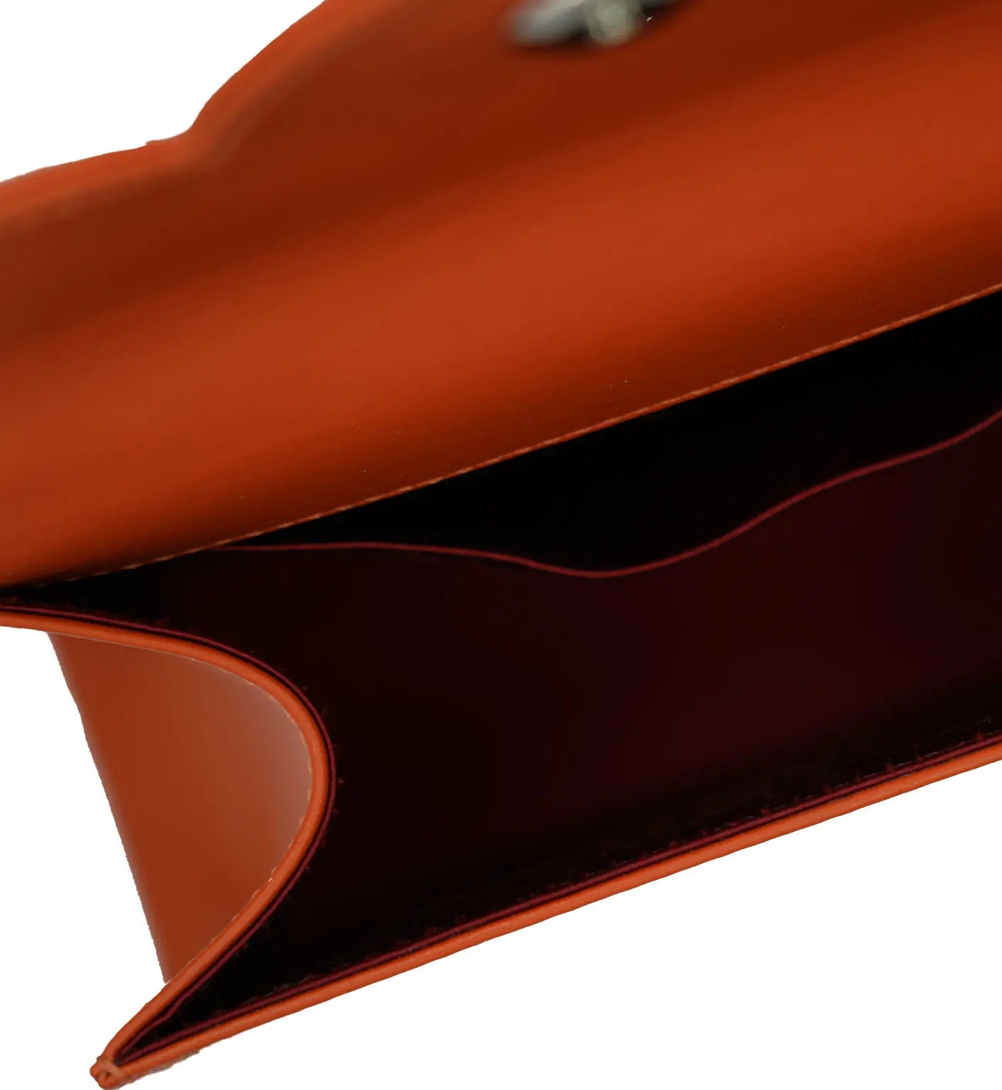 First Lady Small Orange Plain Calf Leather Handbag