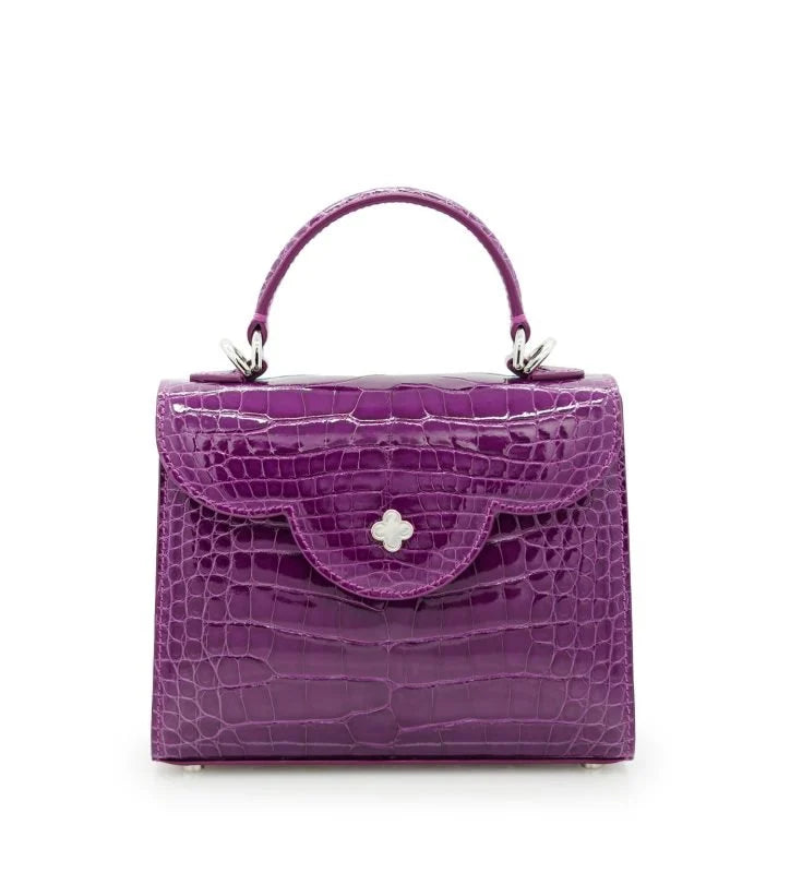 First Lady Mini Purple crocodile handbag