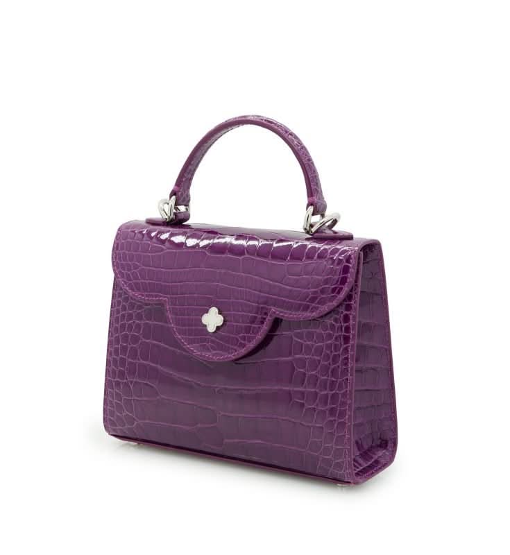 First Lady Small Purple crocodile handbag