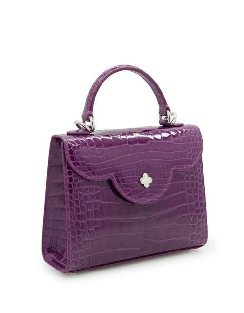 Load image into Gallery viewer, First Lady Small Purple crocodile handbag

