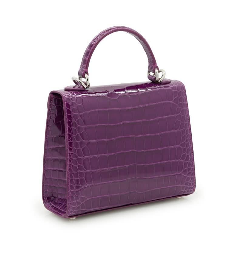 First Lady Small Purple crocodile handbag