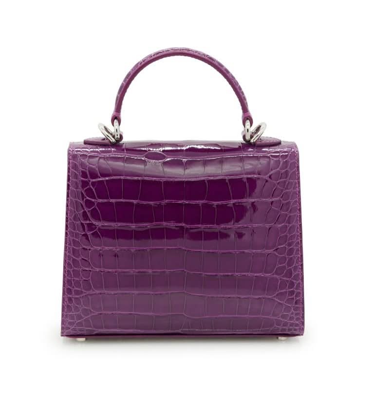 First Lady Small Purple crocodile handbag