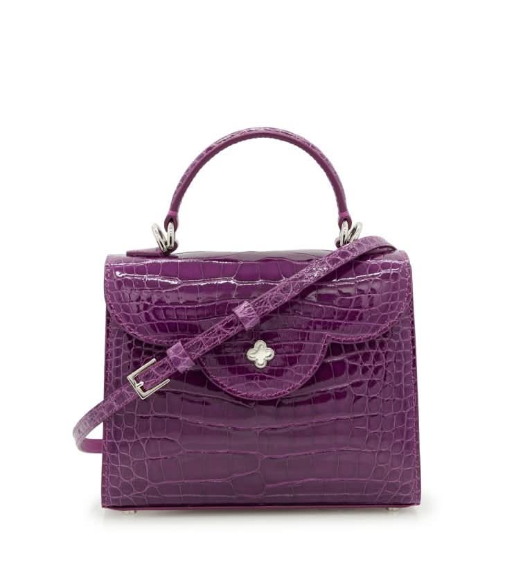 First Lady Small Purple crocodile handbag