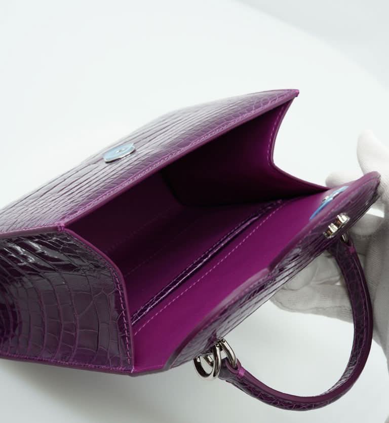 First Lady Small Purple crocodile handbag