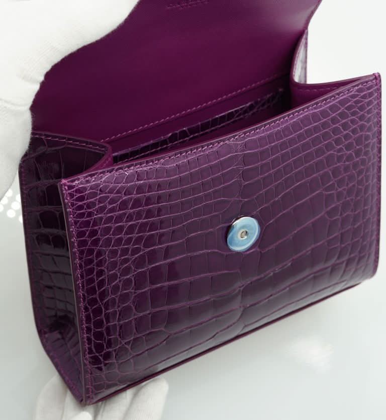First Lady Small Purple crocodile handbag