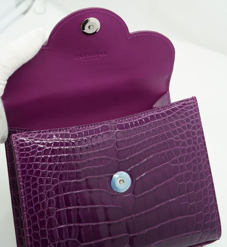 First Lady Small Purple crocodile handbag