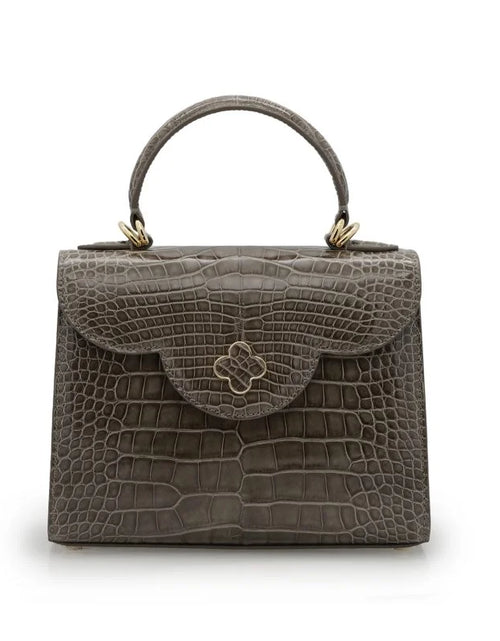 Load image into Gallery viewer, First Lady Taupe Alligator leather handbag
