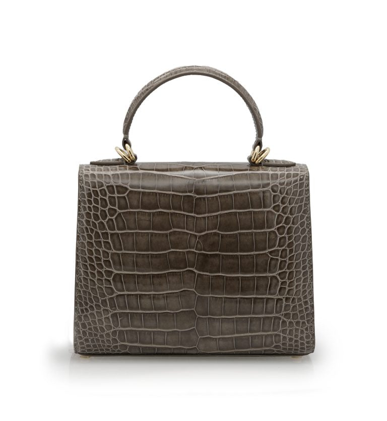 First Lady Taupe Alligator leather handbag