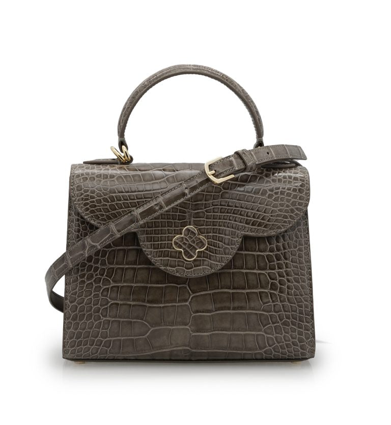 First Lady Taupe Alligator leather handbag