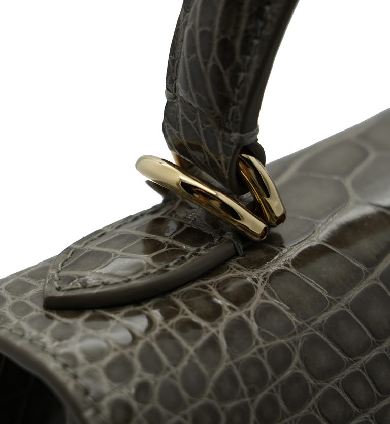 First Lady Taupe Alligator leather handbag