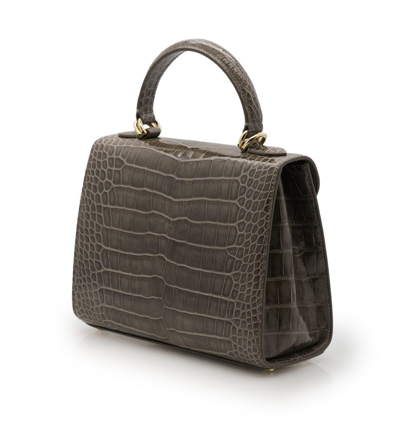 First Lady Taupe Alligator leather handbag