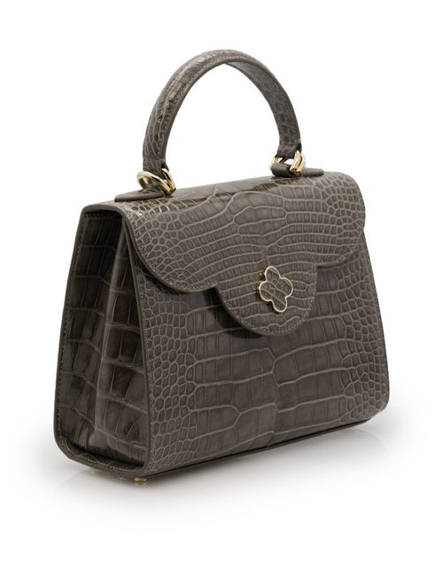 Load image into Gallery viewer, First Lady Taupe Alligator leather handbag

