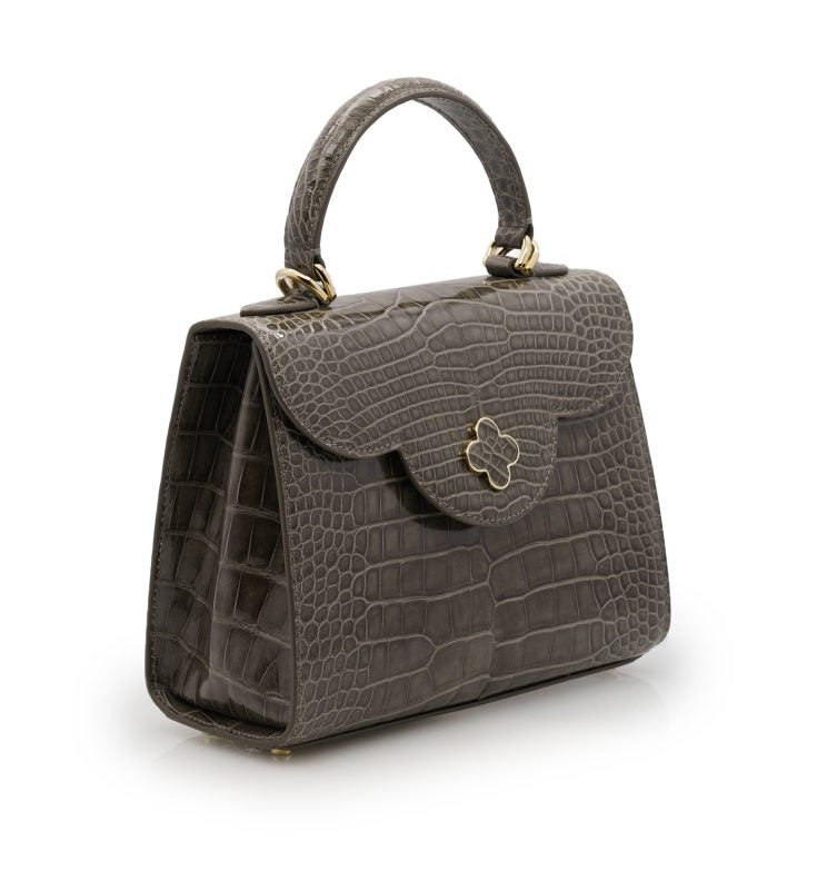 First Lady Taupe Alligator leather handbag