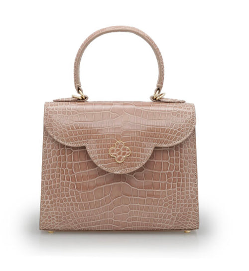 Load image into Gallery viewer, First Lady Tea Rose Alligator leather handbag
