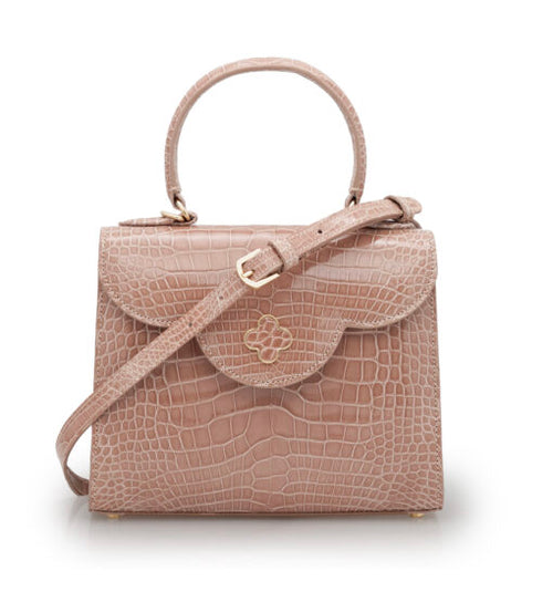 Load image into Gallery viewer, First Lady Tea Rose Alligator leather handbag
