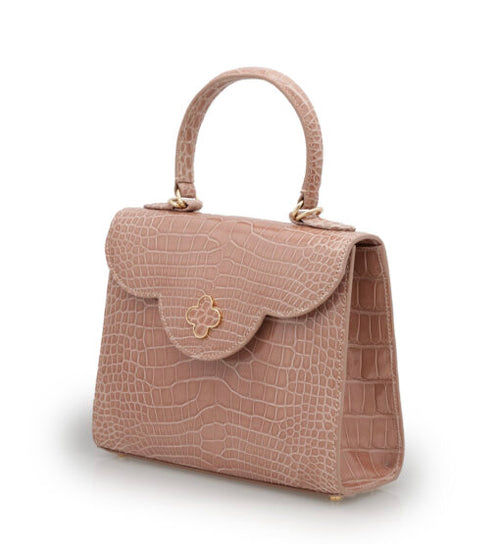 Load image into Gallery viewer, First Lady Tea Rose Alligator leather handbag
