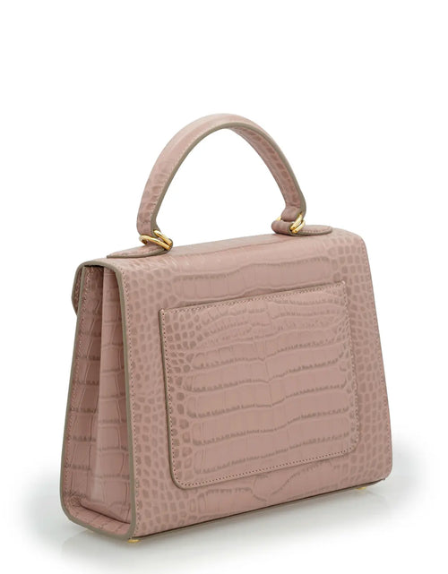 Load image into Gallery viewer, First Lady Tea Rose Crocodile-Embossed Calf Leather Handbag
