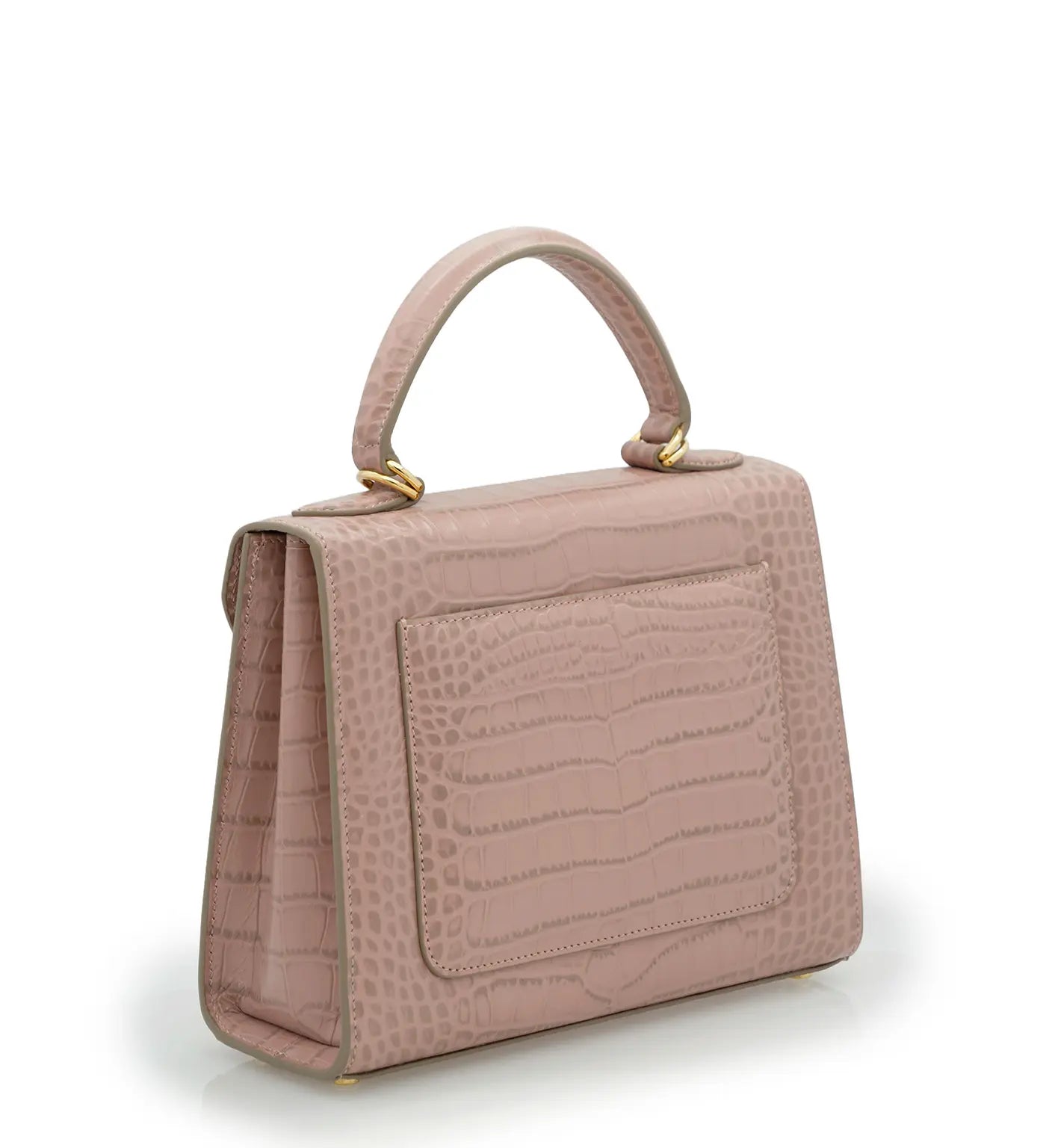 First Lady Tea Rose Crocodile-Embossed Calf Leather Handbag