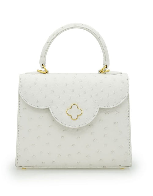 Load image into Gallery viewer, First Lady White ostrich leather handbag
